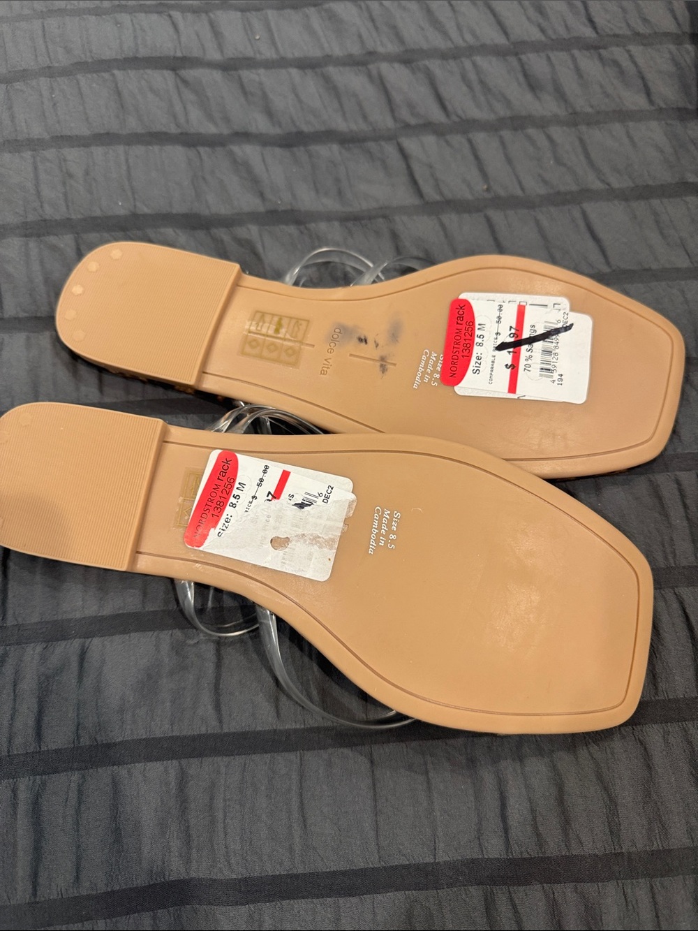 Dolce Vita Leopard Print Slide Sandals with Clear Straps - Brown - Picture 4 of 4